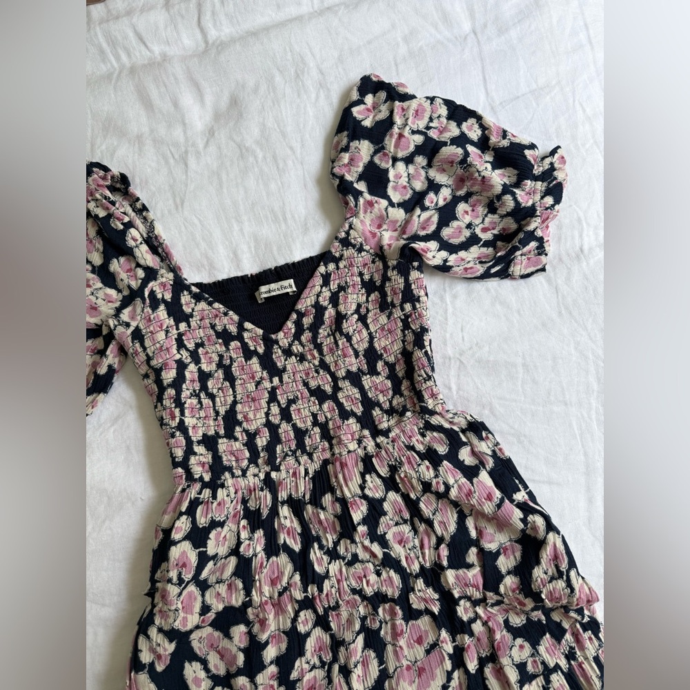 Abercrombie Smocked Floral Midi Dress - Small